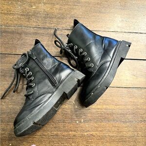 waterproof lace up combat boots boys/girls size 9